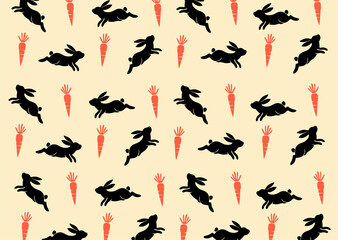 bunny and carrot seamless pattern