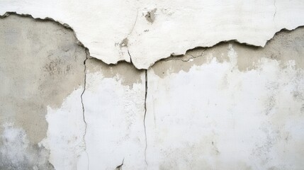 Obraz premium Detailed View of a Weathered Building Wall with Deep Cracks