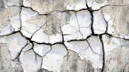 Obraz premium Detailed View of a Weathered and Cracked Building Wall
