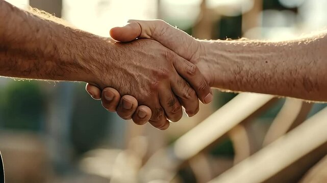 Fair Payment for Migrant Worker with Supervisor Handshake