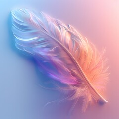 Obraz premium Soft Gradient Feather with Elegant Pastel Tones in Serenity