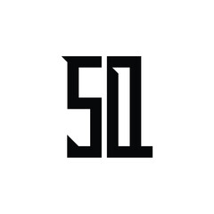 SQ monogram logo design letter text name symbol monochrome logotype alphabet character simple logo