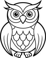 A Cute Cartoon Owl Drawing 