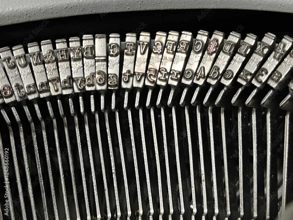 Fototapete typebar, an arm actuated by pressing the keys that carried the type to strike the ribbon to form a l