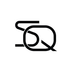 SQ monogram logo design letter text name symbol monochrome logotype alphabet character simple logo