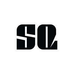 SQ monogram logo design letter text name symbol monochrome logotype alphabet character simple logo