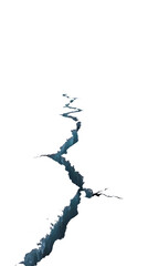 Obraz premium Cracked icy surface revealing deep crevice