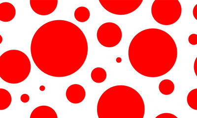 red polka dots pattern, Red dot on white background, design for fabric printing as repeat pattern, pink red circle