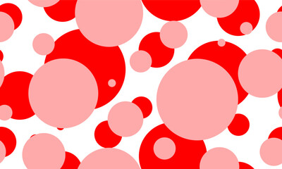 pink and red polka dots pattern, Red dot on white background, design for fabric printing as repeat pattern, pink red circle © AuntieCW
