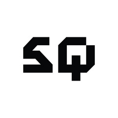 SQ monogram logo design letter text name symbol monochrome logotype alphabet character simple logo