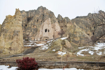 Cappadocia, Goreme Open Air Museum,Turkey - february 11,2017: A view of the Dark Church.