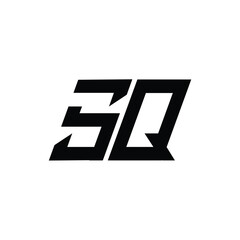 SQ monogram logo design letter text name symbol monochrome logotype alphabet character simple logo