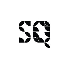 SQ monogram logo design letter text name symbol monochrome logotype alphabet character simple logo