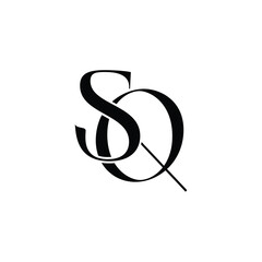 SQ monogram logo design letter text name symbol monochrome logotype alphabet character simple logo