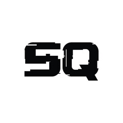 SQ monogram logo design letter text name symbol monochrome logotype alphabet character simple logo