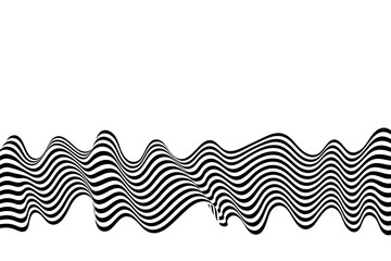 Abstract wave background, black and white wavy stripes or lines design. Optical art. Eps 10