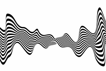 Black and white curved line stripe moving wave abstract background. Eps 10