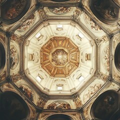 Ornate church dome with religious artwork