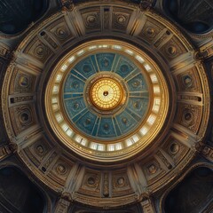 Fototapeta premium Ornate Architectural Dome Interior View