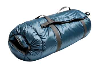 A Stylish Teal Blue Down Sleeping Bag Ready for Adventure
