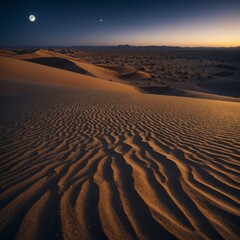 A desert where the sand turns into glass under the moonlight.