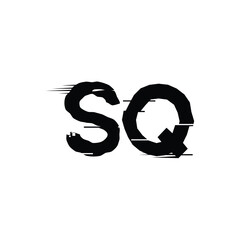 SQ monogram logo design letter text name symbol monochrome logotype alphabet character simple logo