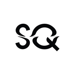 SQ monogram logo design letter text name symbol monochrome logotype alphabet character simple logo