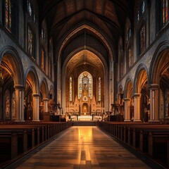 Grand interior architecture of a church