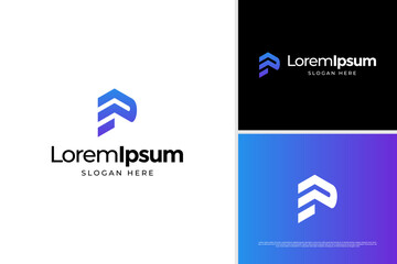 Modern letter P building house home logo vector illustration. Minimalist construction concept logo template