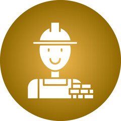 Builder icon single vector illustration