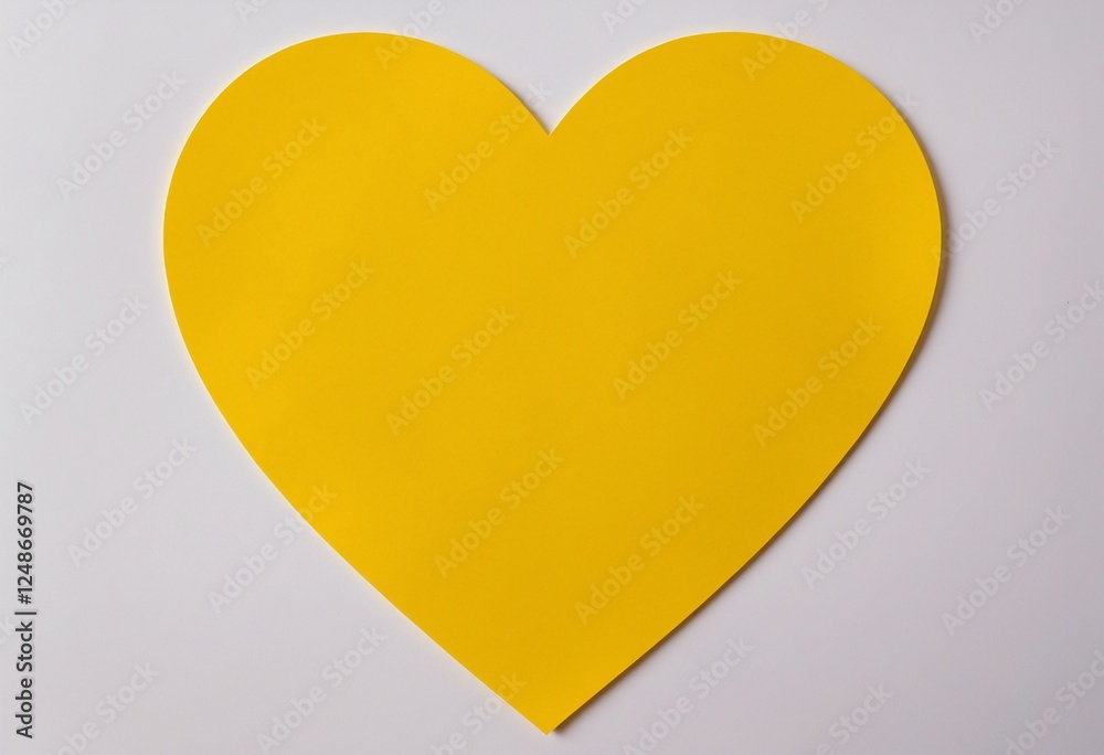 Wall mural Royal yellow plain heart for valentine in white background