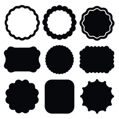 A set of  blank decorative shapes in a vintage style.