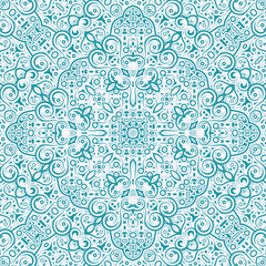 Colorful calligraphy circle ornament border line