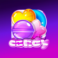 Candy APP icon, Game Icon for your design. Candy ICON for clipart, stickers, posters and game assets