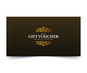 Luxury gold gift voucher template