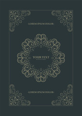 Art ornament greeting card vector template