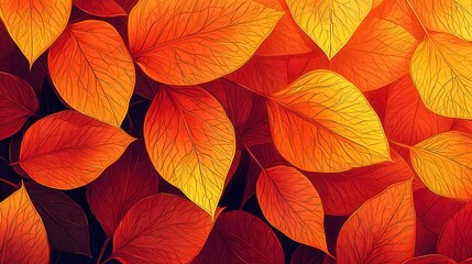 Fototapeta premium Intense Red And Orange Autumn Leaf Texture Close Up