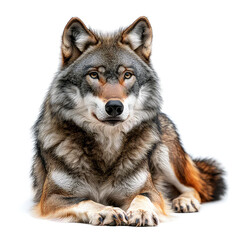 Fototapeta premium Majestic Wolf Portrait: A Stunning Close-Up of a Wild Canis Lupus