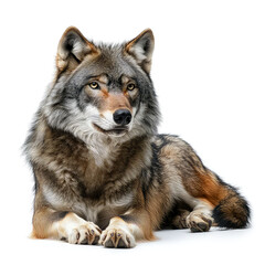 Fototapeta premium Majestic Wolf: A Stunning Close-Up of a Wild Canis Lupus