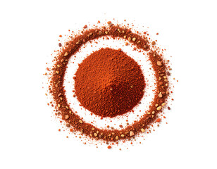 sumac powder isolated, red sumach ground seasoning, dry sumak