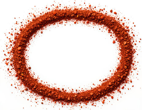 sumac powder isolated, red sumach ground seasoning, dry sumak