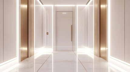 Modern classic Elevator doors of office or hotel hallway, Lobby interior, corridor in house with lift,Black elegant lift for passenger or cargo elevators,copy space.
