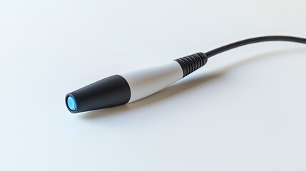 Electric Vehicle Charger Plug on White Background, Clean Energy Concept