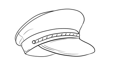 captain hat digital illustration drawing isolated
