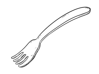 fork digital illustration drawing isolated