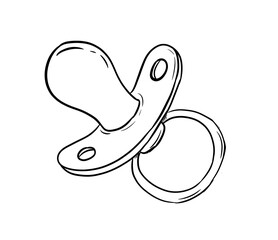 pacifier digital illustration drawing isolated