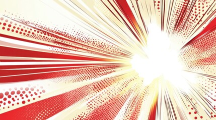 Fototapeta premium Dynamic Comic Book Style Graphic Design with Vibrant Colors and Radial Lines
