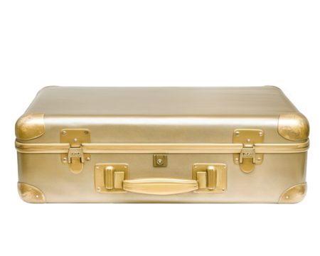 suitcase with sleek metallic finish, perfect for stylish travel. Its elegant design and sturdy construction make it ideal choice for any journey