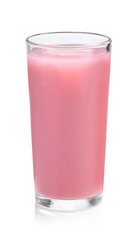 Tasty guava juice in glass isolated on white