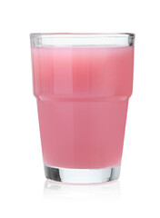 Tasty guava juice in glass isolated on white